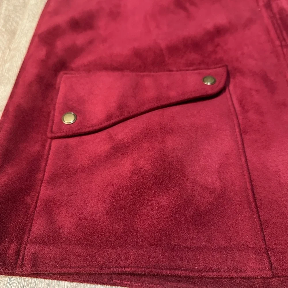 Talbots Vintage Cozy Burgundy Zip-Up Vest Size M 🦄 - Picture 4 of 5